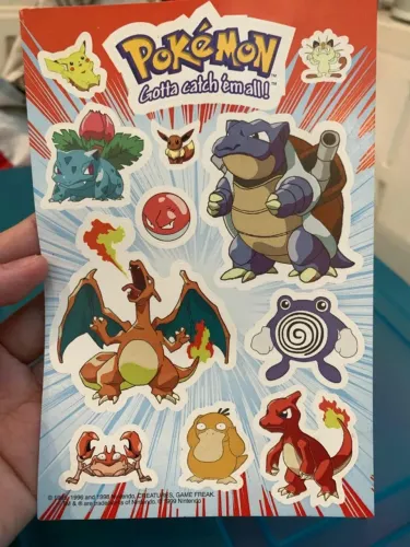 cartela de adesivos pokemon oficial vintage anos 2000 importado