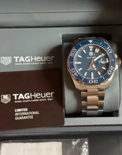 Relógio Tag Heuer Aquaracer calibre 5 automático 43mm azul