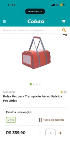 Bolsa viagem pet