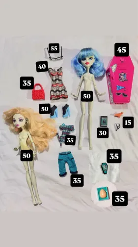 Acessorios monster high Lagoona Blue e Ghoulia Yelps