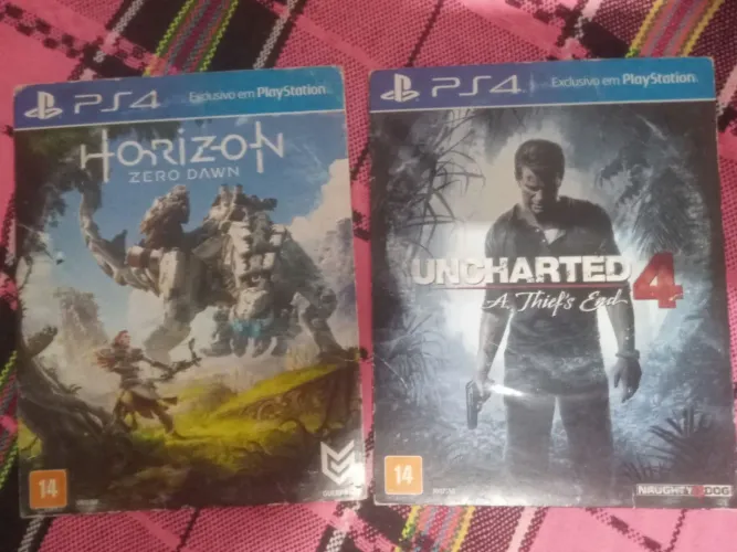 Dois jogos ps4- Horizon-Uncharted