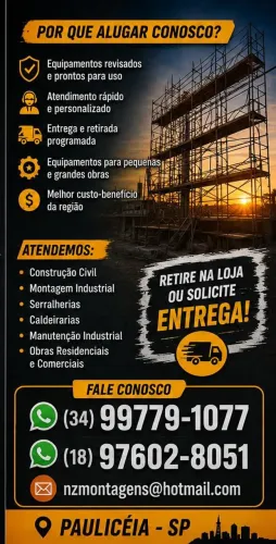 Aluguel de equipamentos e serviços industriais 