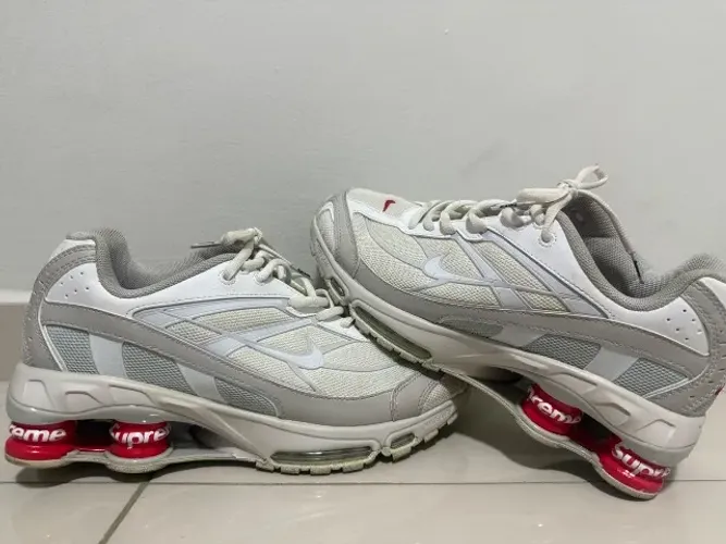 nike shox ride 2 supreme branco (RÉPLICA)