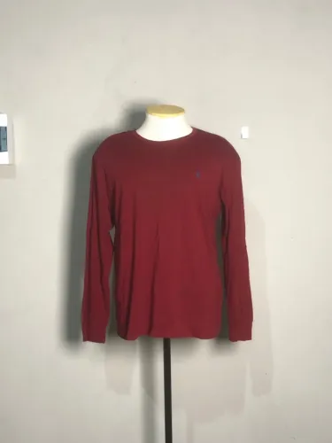 camiseta manga longa polo ralph lauren vermelho vinho g original