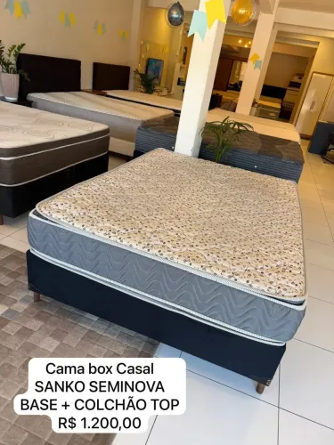 Cama de Casal SANKO SEMINOVA COM colchão - Entrego!