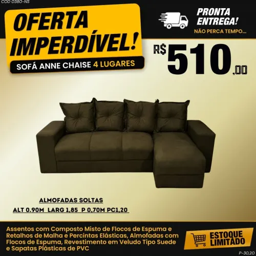 Sofa Anne chaise 4 lugares 