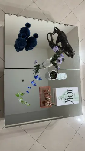 Par de mesa de centro espelhada