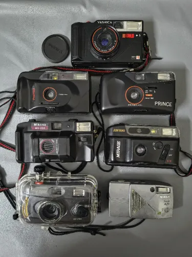 Lote 7 câmeras analógicas antigas Yashica, Nikon e outras - No estado