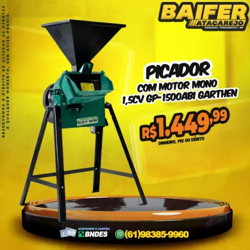 Picador Com Motor Mono 1,5Cv Gp-1500Abi Garthen