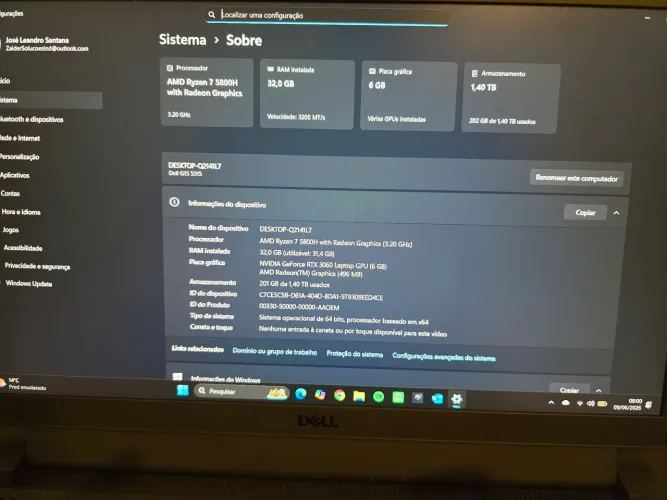NOTEBOOK GAMER DELL G15