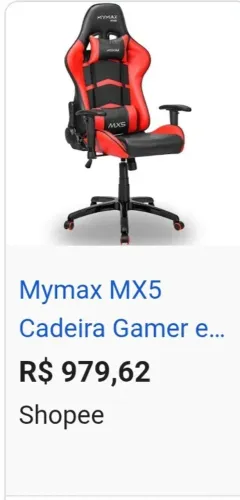CADEIRA GAMER MYMAX USADA SO 450,