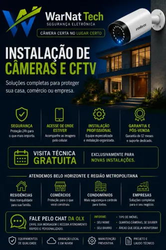 Instalação de Câmeras em BH | CFTV WarNat Tech