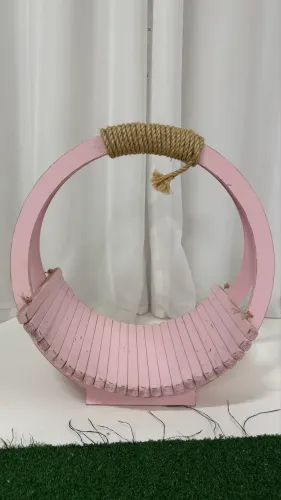 Cama circular redonda newborn rosa