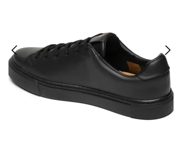 Tênis Masculino Casual B71 Em Couro Preto Fred Perry
