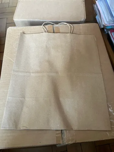 Sacola de papel kraft tamanho "G1" 34x30x17 cm