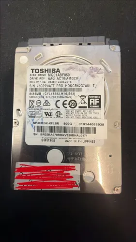 HD Toshiba 500gb (tamanho notebook)