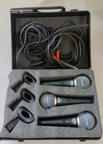 Kit 3 Microfone Profissional MXT+ Maleta + Cachimbo
