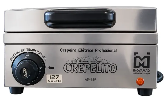 Máquina de Crepe Suíço / Crepeira Elétrica - 12 cavidades - Inovamaq Crepelito