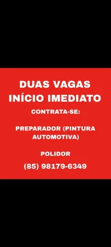 Vaga de Emprego - Preparador e Pintor Automotivo