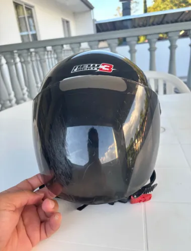 Capacete aberto preto venda rápida