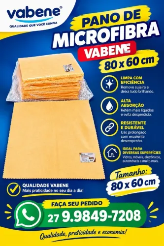 PANO DE MICROFIBRA VABENE 80×60 CM LARANJA
