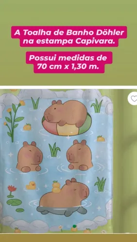 Toalha de Banho Döhler CAPIVARA aveludada