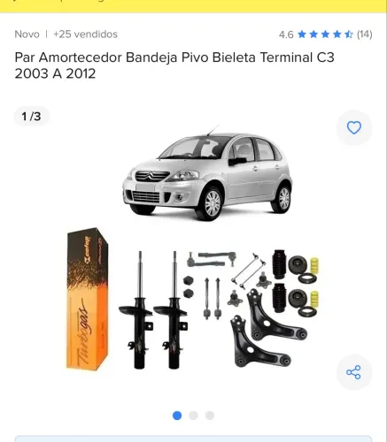 Kit Citroën c 3 2011 kit de amortecedor 