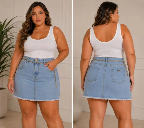 Vendo saia jeans Nova da Loja Lyfashion tamanho 44
