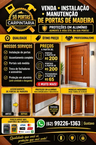 Venda de portas e acessórios.