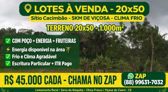 Vendo lotes ou terreno completo 
