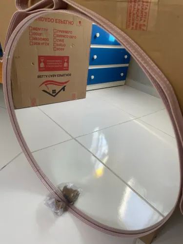 Espelho grande 60cm Rosa novo
