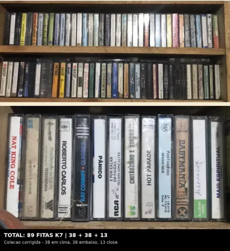 Lote com 89 Fitas K7 gravadas e algumas originais (sem teste)