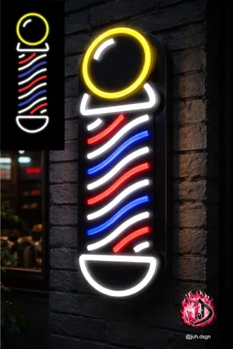 Barber Shop Barber Pole - Barbearia Led Neon 40cm