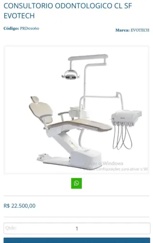 REPASSE CADEIRA ODONTOLÓGICA NOVA