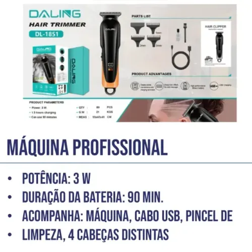 Lacrada Máquina de cortar cabelo profissional DALING DL-1851