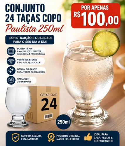 TAÇAS DE VIDRO
