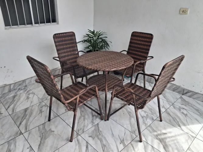 Jogo de cadeiras varanda jardim área externa 