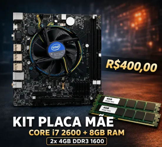 Kit placa mãe e processador i7 2600 + 8gb ram