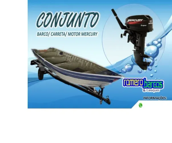 barco 5 metros,carreta e motor conjunto pronta entrega