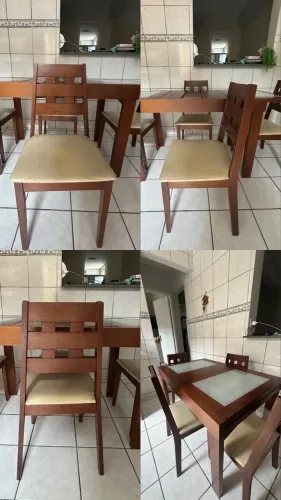 Mesa extensível com cadeiras