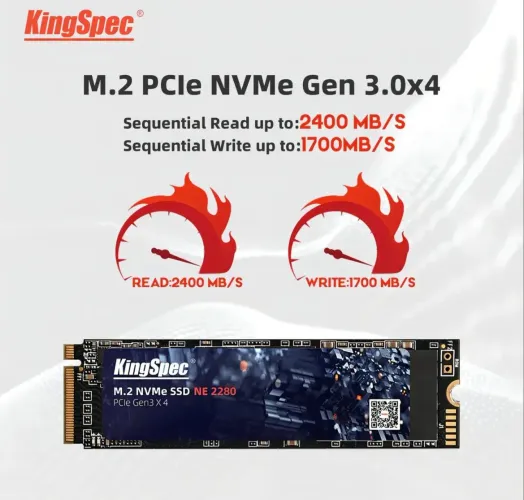 SSD NVMe M.2 1TB Kingspec PCIe Gen3x4