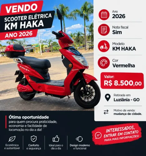 SCOOTER ELÉTRICA KM HAKA 2026 - COM NOTA FISCAL