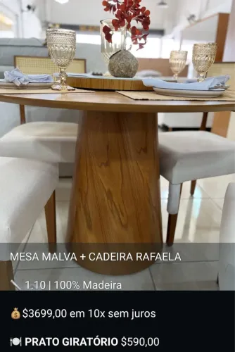 MESA MALVA + CADEIRA RAFAELA