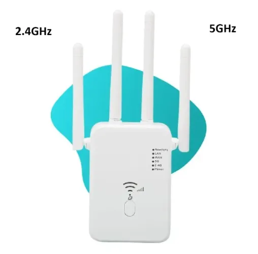Repetidor Wifi 5G Amplificador Extensor de Sinal Wi-Fi 2.4G/5G 4 Antenas - Knup