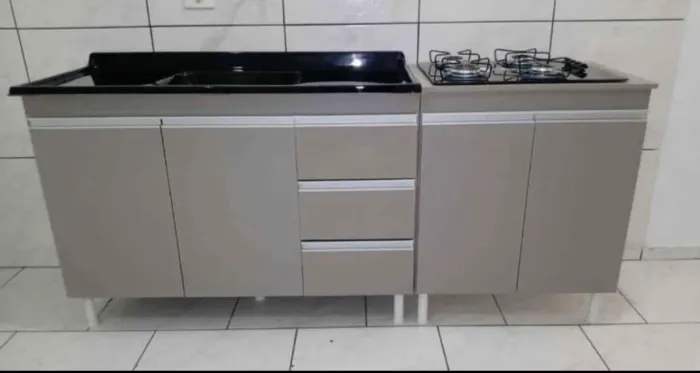 Balcão de pia 100% MDF com cuba de marmorite e balcão cooktop / NOVO / ENTREGAMOS 