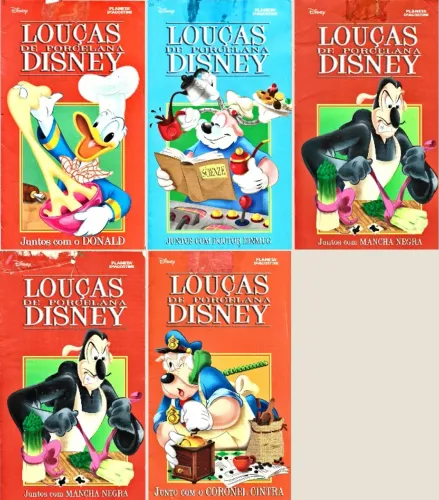 4 Fascículos Louças de Porcelana Disney (Planeta DeAgostini) [2008-2009] - preço do lote.