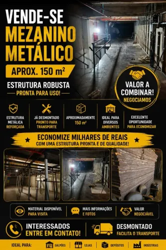Mezanino Metálico de Alta Qualidade - Excelente Conservação