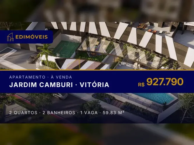 Jardim Camburi: Apartamento 2 quartos com varanda e acabamento de alto padrão
