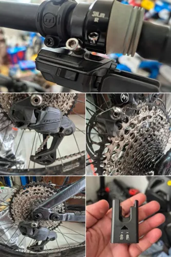 KIT SHIMANO DEORE Di2 ELETRÔNICO 12V, K7 SLX 10-51 E CORRENTE KMC 12V