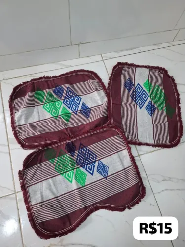 Jogo Banheiro Pintado franja 3 peças novos